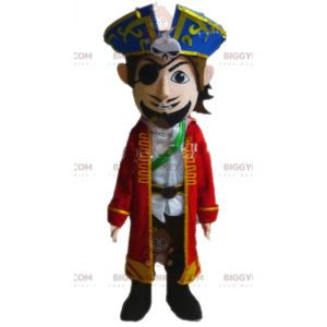 BIGGYMONKEY™ mascot costume of pirate in costume. Captain