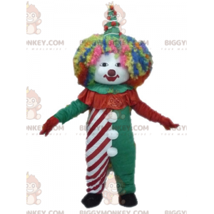 Barevný kostým maskota klauna BIGGYMONKEY™. Kostým maskota