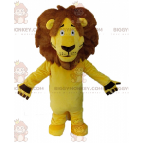 Riesiger gelber Löwe BIGGYMONKEY™ Maskottchenkostüm.