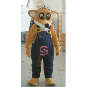 BIGGYMONKEY™ Maskotkostume Orange & White Fox i overalls - Dyremaskot - BIGGYMONKEY_066 - BiggyMonkey.com