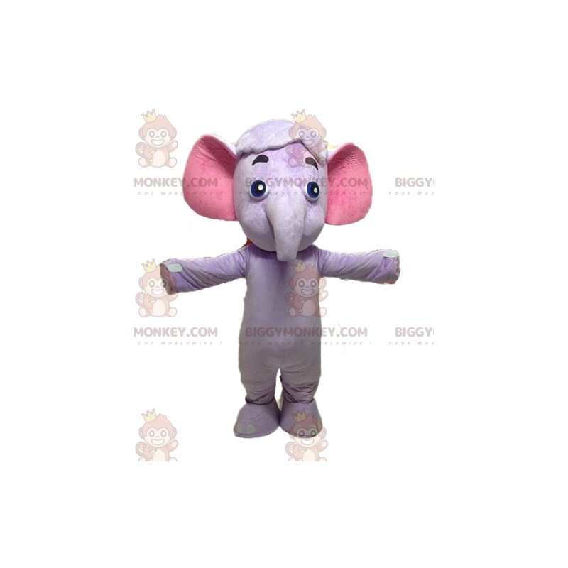Costume mascotte BIGGYMONKEY™ elefante viola e rosa. Costume da Costume mascotte BIGGYMONKEY™ elefante viola e rosa. Costume da