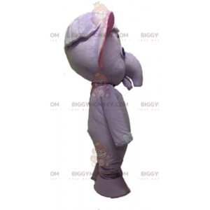 Lila und rosa Elefant BIGGYMONKEY™ Maskottchen-Kostüm. Lila