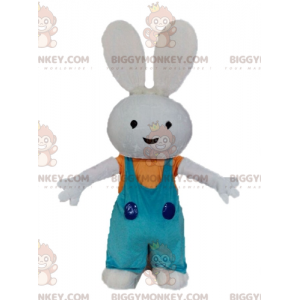 Plush Bunny BIGGYMONKEY™ Mascot Costume With Overalls -