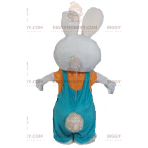 Plush Bunny BIGGYMONKEY™ Mascot Costume With Overalls -