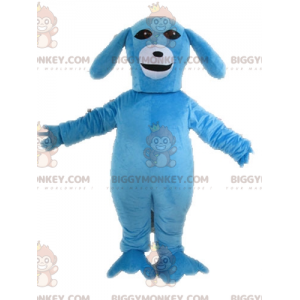 Fato de mascote BIGGYMONKEY™ para cão azul e branco. Fantasia