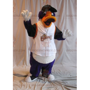 BIGGYMONKEY™ Orange Purple and Black Duck Mascot Costume In