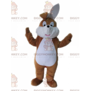 Costume de mascotte BIGGYMONKEY™ de lapin marron et blanc doux et mignon - Mascotte de lapins - BiggyMonkey.com