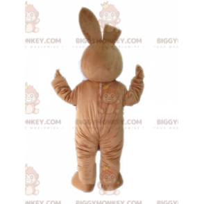 Costume de mascotte BIGGYMONKEY™ de lapin marron et blanc doux et mignon - Mascotte de lapins - BiggyMonkey.com