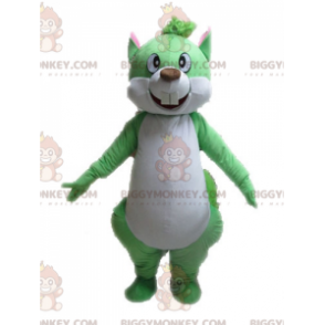 Jättegrön och vit ekorre BIGGYMONKEY™ maskotdräkt - BiggyMonkey