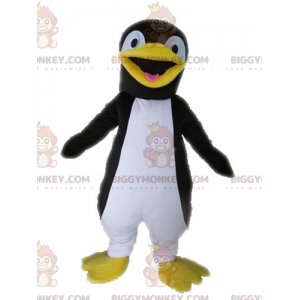 Kæmpe sort gul og hvid pingvin BIGGYMONKEY™ maskotkostume -