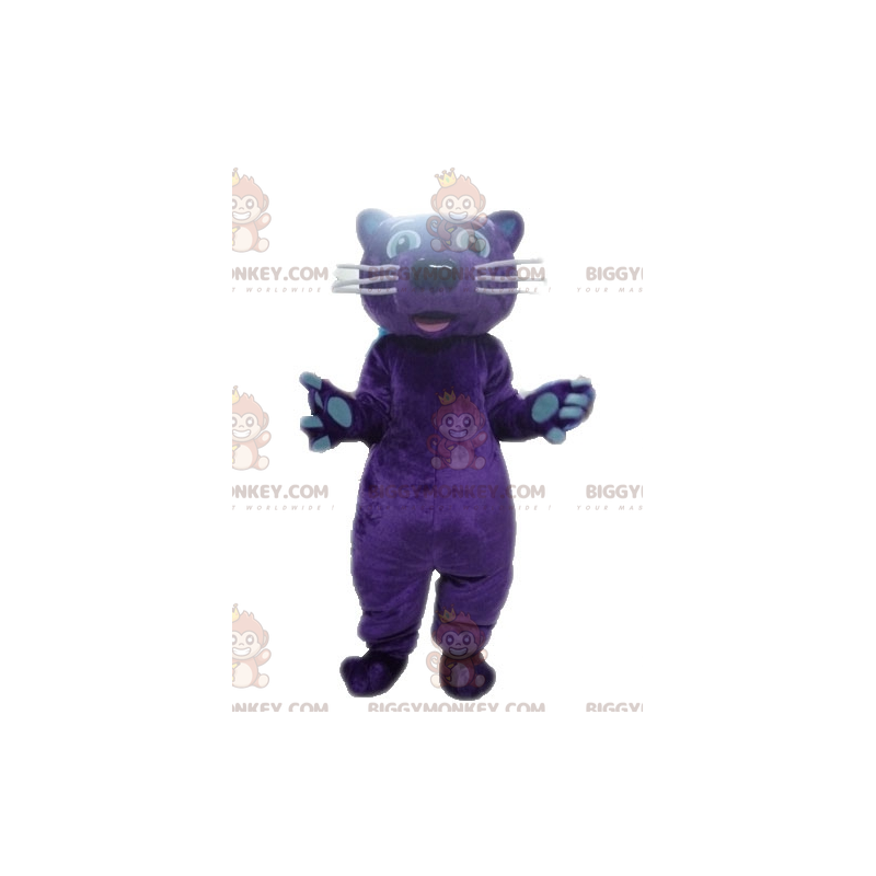 Disfraz de mascota tigre pantera púrpura BIGGYMONKEY™ - Disfraz de mascota tigre pantera púrpura BIGGYMONKEY™ -