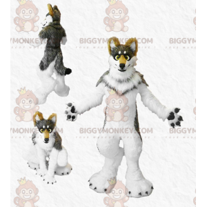 Pelziger dreifarbiger Hund BIGGYMONKEY™ Maskottchen-Kostüm -