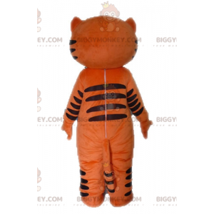 Funny and Original BIGGYMONKEY™ Orange and Black Cat Mascot