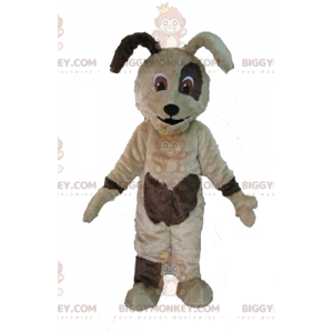 Soft and Cute Beige and Brown Dog BIGGYMONKEY™ Mascot Costume –
