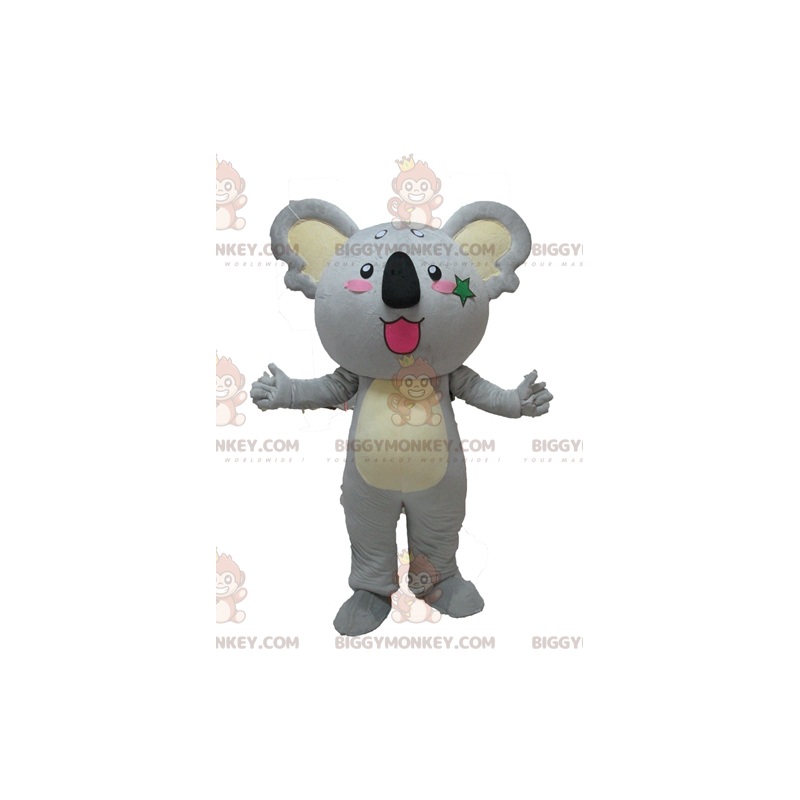 Simpatico costume da mascotte Koala gigante grigio e giallo Simpatico costume da mascotte Koala gigante grigio e giallo