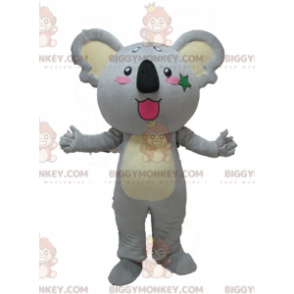Søt gigantisk grå og gul koalamaskotkostyme BIGGYMONKEY™ - Koala maskoter - BIGGYMONKEY_04569 - BiggyMonkey.com