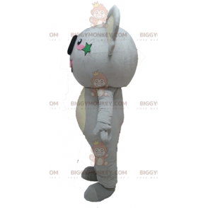 Traje de mascote de coala gigante cinza e amarelo fofo