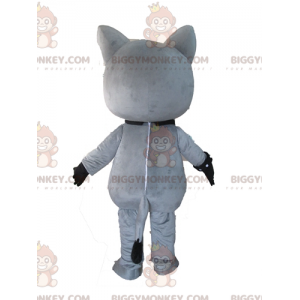 Costume de mascotte BIGGYMONKEY™ de chat en peluche gris et