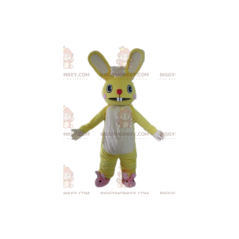 Funny Giant Yellow and White Bunny BIGGYMONKEY™ Mascot Costume Funny Giant Yellow and White Bunny BIGGYMONKEY™ Mascot Costume