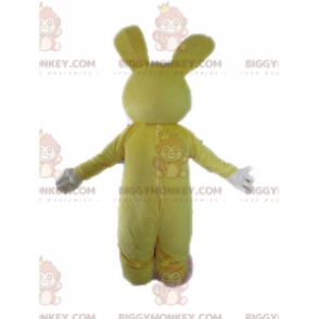 Divertido disfraz gigante de mascota conejito amarillo y blanco