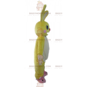Sjovt kæmpe gul og hvid kanin BIGGYMONKEY™ maskotkostume - Kanin maskot - BIGGYMONKEY_04572 - BiggyMonkey.com