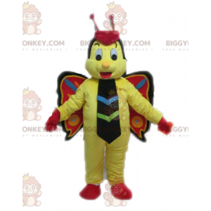 Gul rød og sort sommerfugl BIGGYMONKEY™ maskotkostume -