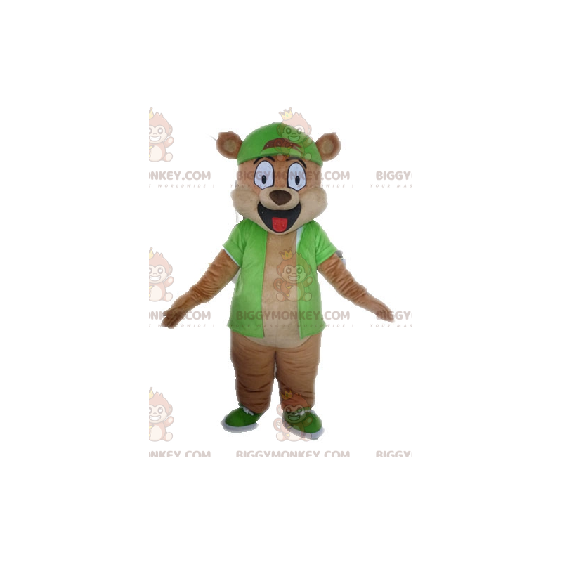 Traje de mascote de urso marrom gigante BIGGYMONKEY™ vestido de