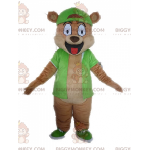 Traje de mascote de urso marrom gigante BIGGYMONKEY™ vestido de