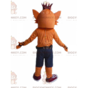Costume de mascotte BIGGYMONKEY™ de Crash Bandicoot renard de