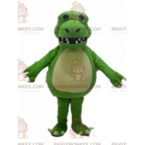 Fantastisk gigantisk grøn dinosaur BIGGYMONKEY™ maskotkostume -