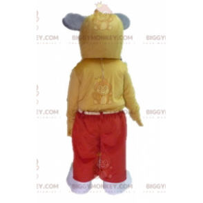 Brun og hvid mus BIGGYMONKEY™ maskot kostume. Kæmperotte