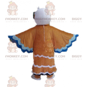 Bruin Wit Blauw Vogel BIGGYMONKEY™ Mascottekostuum -