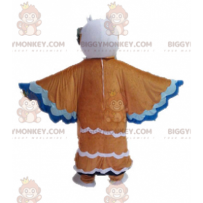 Kostium Maskotka Brązowy Biały Niebieski Ptak BIGGYMONKEY™ - Maskotka ptak - BIGGYMONKEY_04585 - BiggyMonkey.com