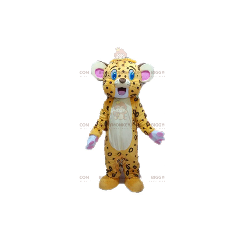 BIGGYMONKEY™ mascot costume of yellow and brown tiger. Lion Cub BIGGYMONKEY™ mascot costume of yellow and brown tiger. Lion Cub