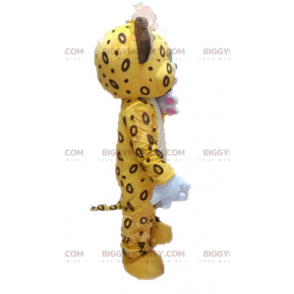 BIGGYMONKEY™ maskotkostume af gul og brun tiger. Lion Cub