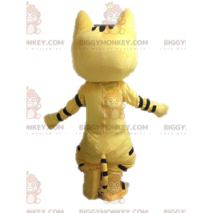 Costume de mascotte BIGGYMONKEY™ de chat jaune noir et blanc