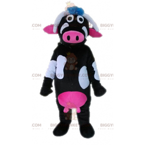 Black Pink and White Cow BIGGYMONKEY™ Mascot Costume -