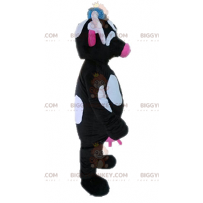 Zwart roze en witte koe BIGGYMONKEY™ mascottekostuum -