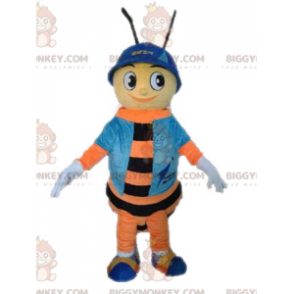 Biene BIGGYMONKEY™ Maskottchenkostüm. Orange und schwarzes