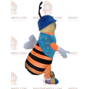 Bee BIGGYMONKEY™ maskottiasu. Oranssi ja musta hyönteinen