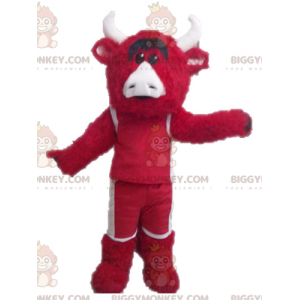 Στολή μασκότ BIGGYMONKEY™ ταύρος κόκκινος και άσπρος Chicago Bulls - Μασκότ αγελάδων - BIGGYMONKEY_04596 - BiggyMonkey.com