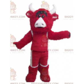 Red and White Bull BIGGYMONKEY™ Mascot Costume. BIGGYMONKEY™