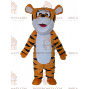 Oranje witte en zwarte tijger BIGGYMONKEY™ mascottekostuum.
