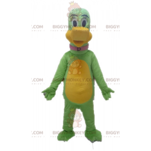Kæmpe grøn og gul dinosaur BIGGYMONKEY™ maskotkostume -