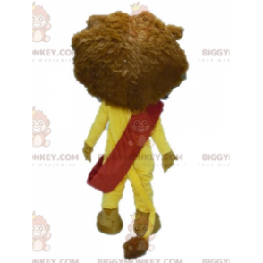 BIGGYMONKEY™ maskotkostume gul og brun løve med briller - Løvemasker - BIGGYMONKEY_04601 - BiggyMonkey.com