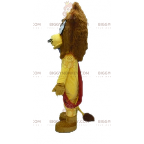 BIGGYMONKEY™ maskotkostume gul og brun løve med briller - Løvemasker - BIGGYMONKEY_04601 - BiggyMonkey.com