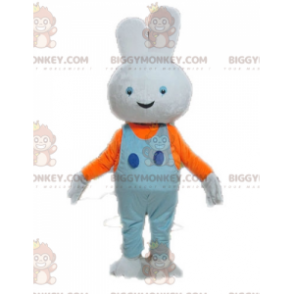 BIGGYMONKEY™ Disfraz de mascota de conejo blanco con overol