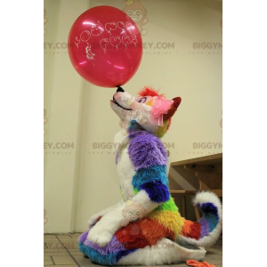 All Hairy Multicolor Dog BIGGYMONKEY™ Mascot Costume -