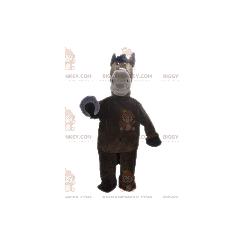 Costume da mascotte gigante marrone e marrone chiaro cavallo Costume da mascotte gigante marrone e marrone chiaro cavallo