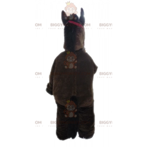 Gigantisch bruin en bruin paard BIGGYMONKEY™ mascottekostuum -